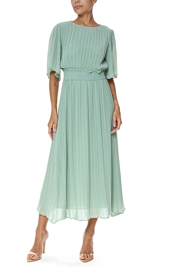 Vestido Midi Crepe Verde - DG76479 Essential Collection