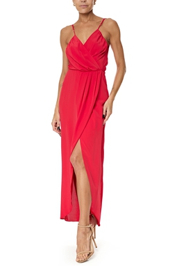 Vestido Midi Crepe Vermelho