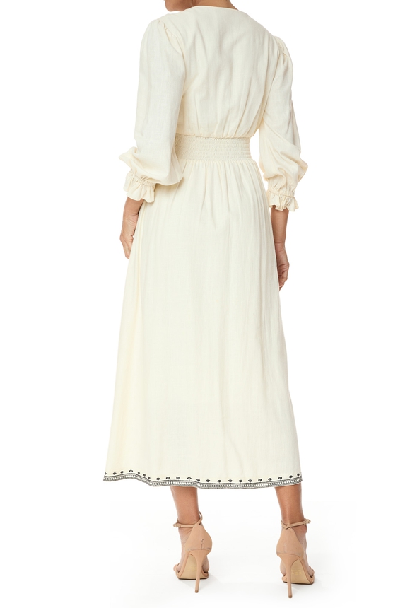 Vestido Midi Linho Bege - DG75877 Amissima