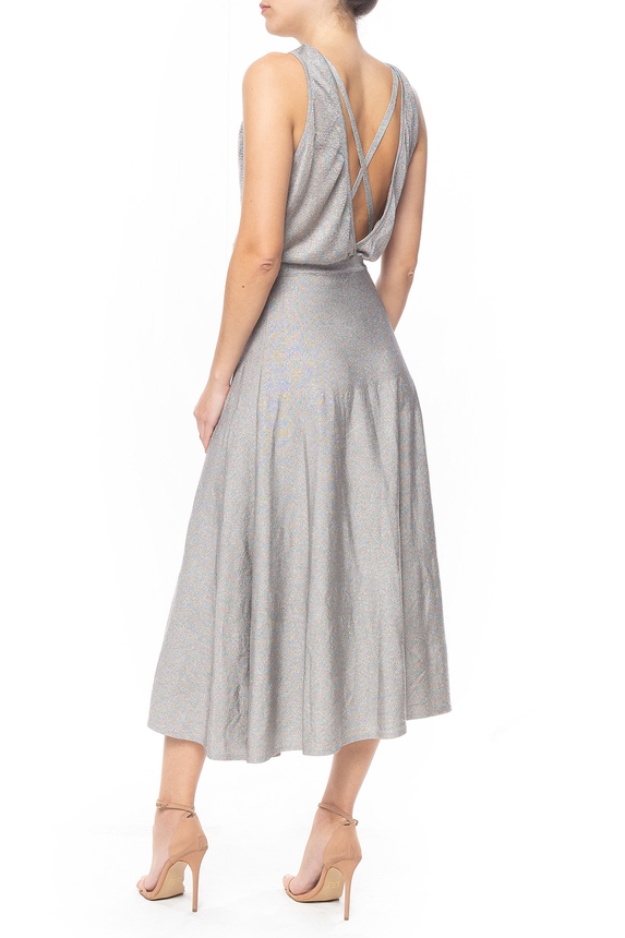 Vestido Midi Lurex Cinza - DG49619 Animale