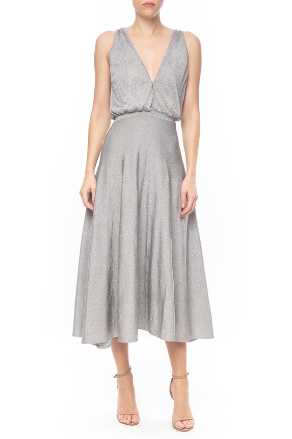 Vestido Midi Lurex Cinza - DG49619 Animale