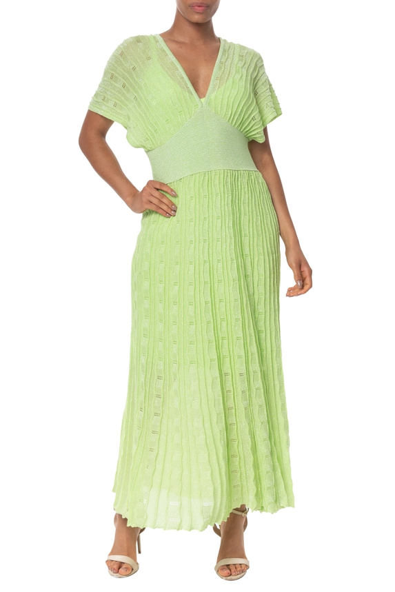 Vestido Midi Lurex Verde - DG49084 Twenty Four Seven