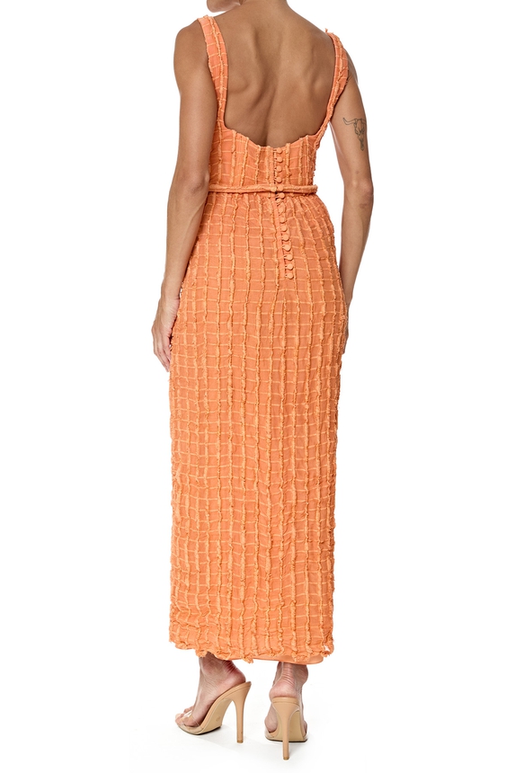 Vestido Midi Seda Laranja - DG76480 Aya