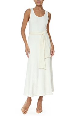 Vestido Midi Tricot Bege