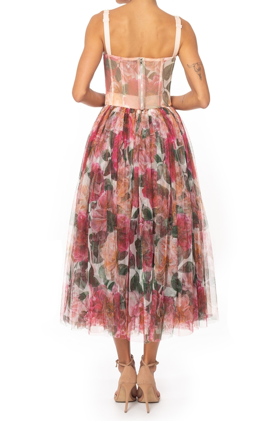 Vestido Midi Tule Estampado - DG72919 Dolce & Gabbana