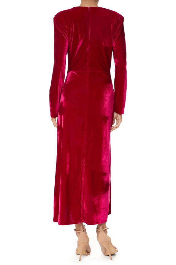 Vestido Midi Veludo Rosa - DG76089 Essential Collection