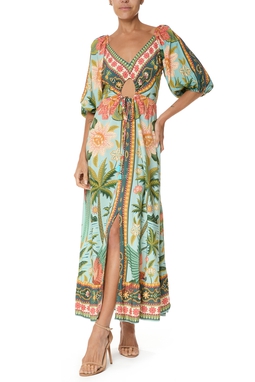 Vestido Midi Viscose Estampado