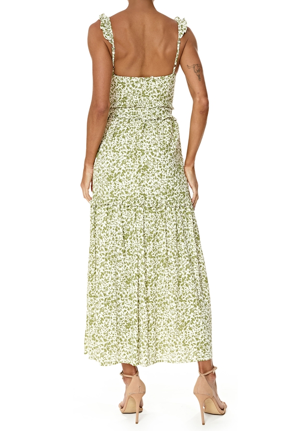 Vestido Midi Viscose Estampado - DG76285 Esmeral