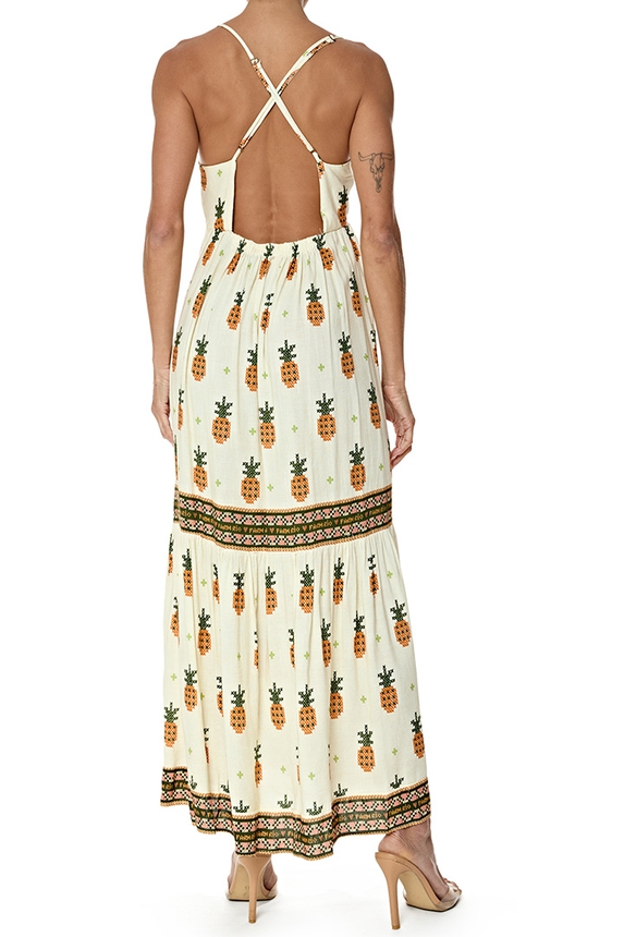 Vestido Midi Viscose Estampado - DG76988 Farm