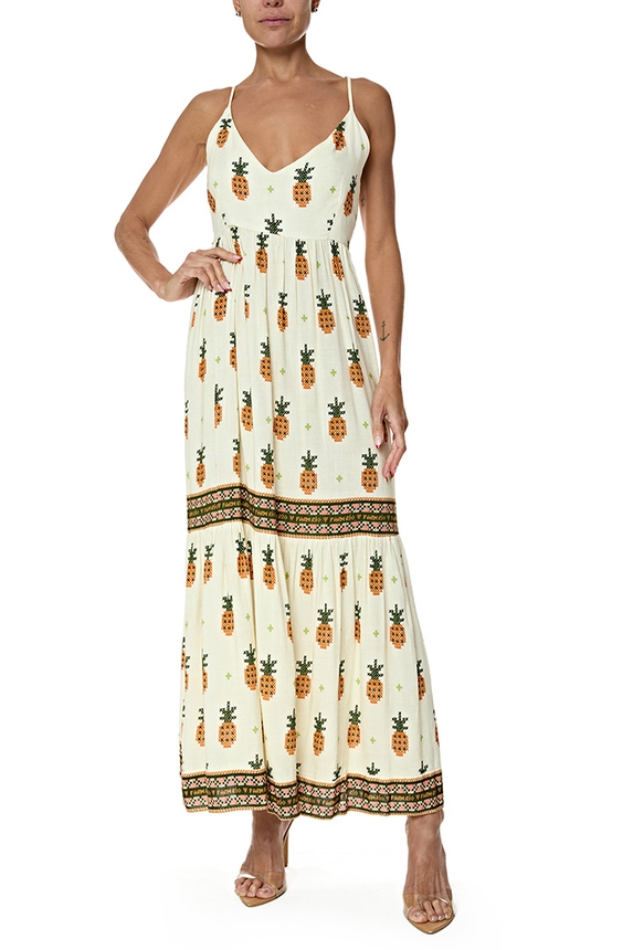 Vestido Midi Viscose Estampado - DG76988 Farm
