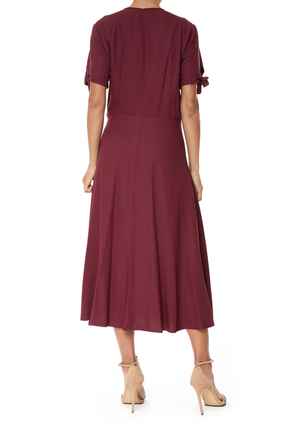 Vestido Midi Viscose Roxo - DG75930 Basic Collection