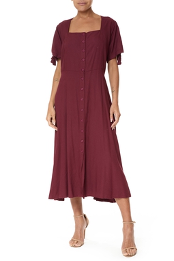 Vestido Midi Viscose Roxo