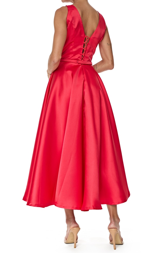 Vestido Midi Zibeline Vermelho - DG76552 Essential Collection