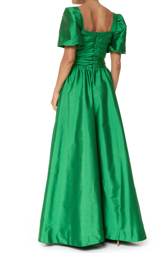 Vestido Top+Saia Longo Tafetá Verde - DG75937 Essential Collection