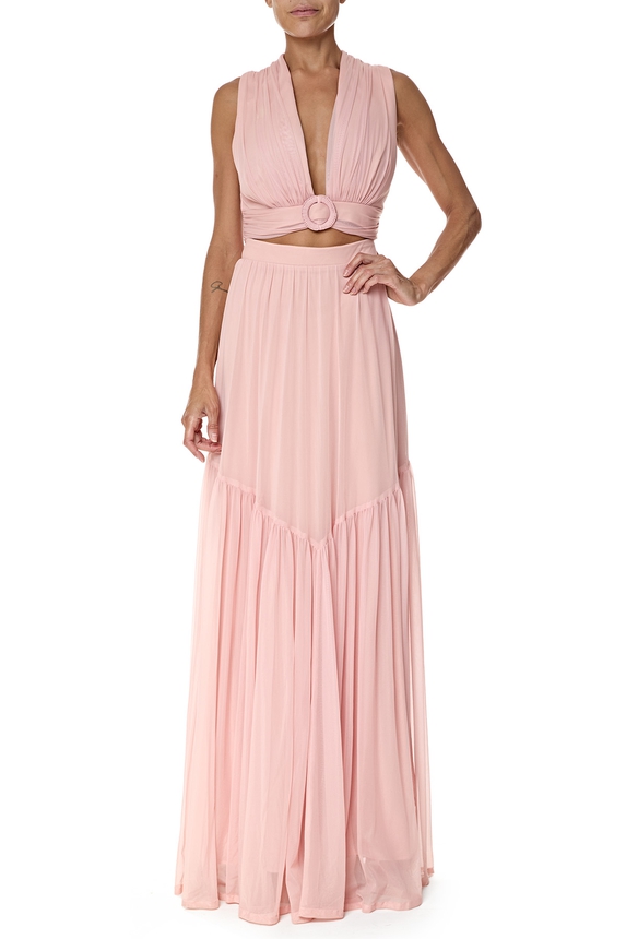 Vestido/Conjunto Longo Tule Rosa - DG76520 Essential Collection