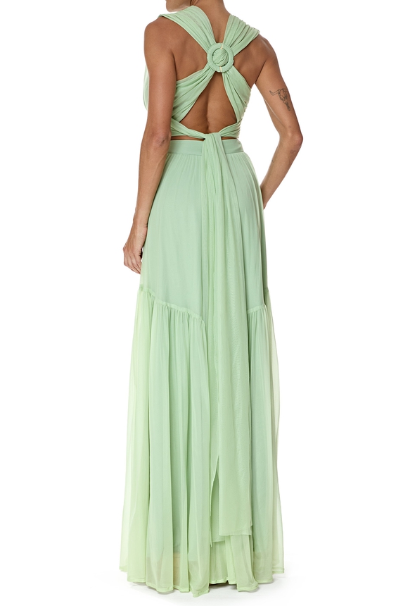 Vestido/Conjunto Longo Tule Verde - DG76534 Essential Collection