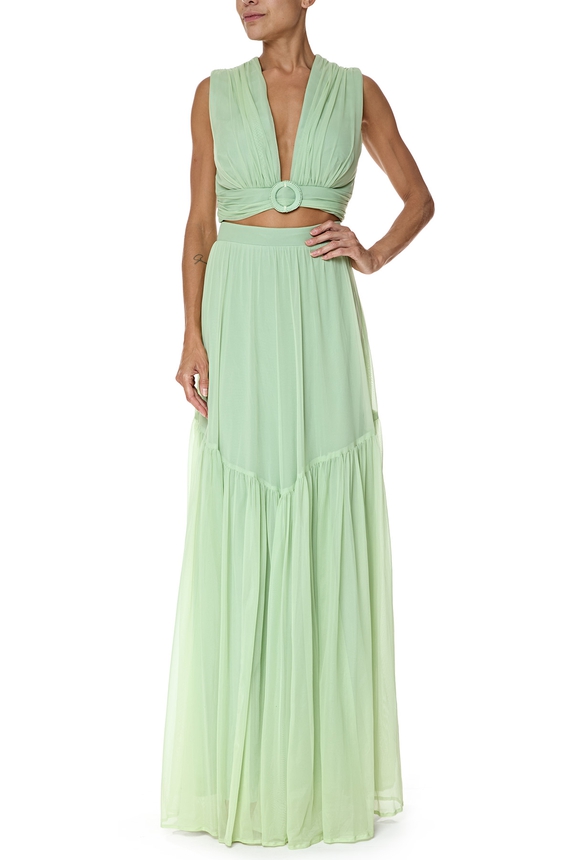 Vestido/Conjunto Longo Tule Verde - DG76534 Essential Collection