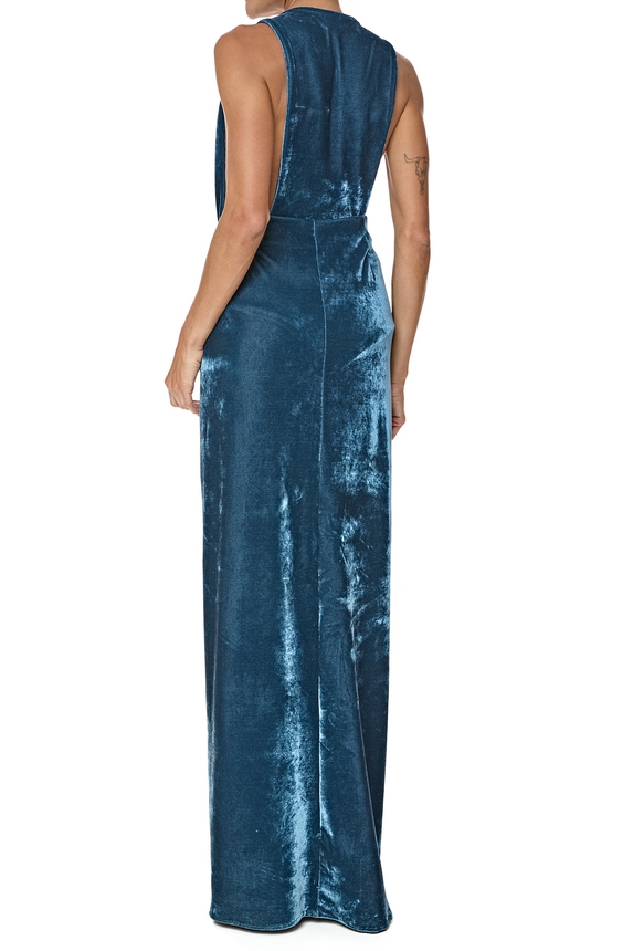 Vestido/Conjunto Longo Veludo Azul - DG76393 Aya