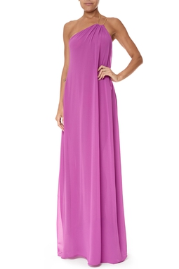 Vestido Longo Crepe Roxo