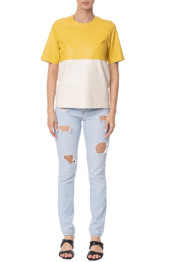 Blusa Manga Curta Couro Estampado - DG20941 Animale