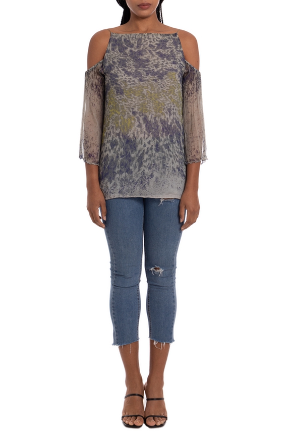 Blusa Manga Longa Seda Estampado - DG25187 Animale
