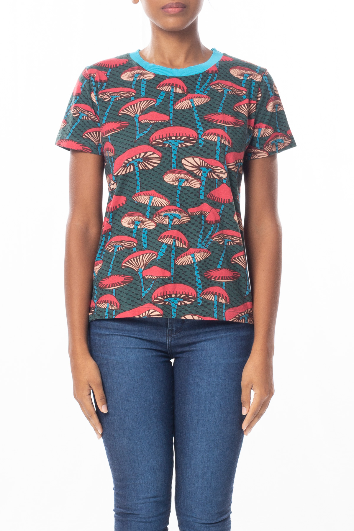 Blusa Manga Curta Algodão Estampado