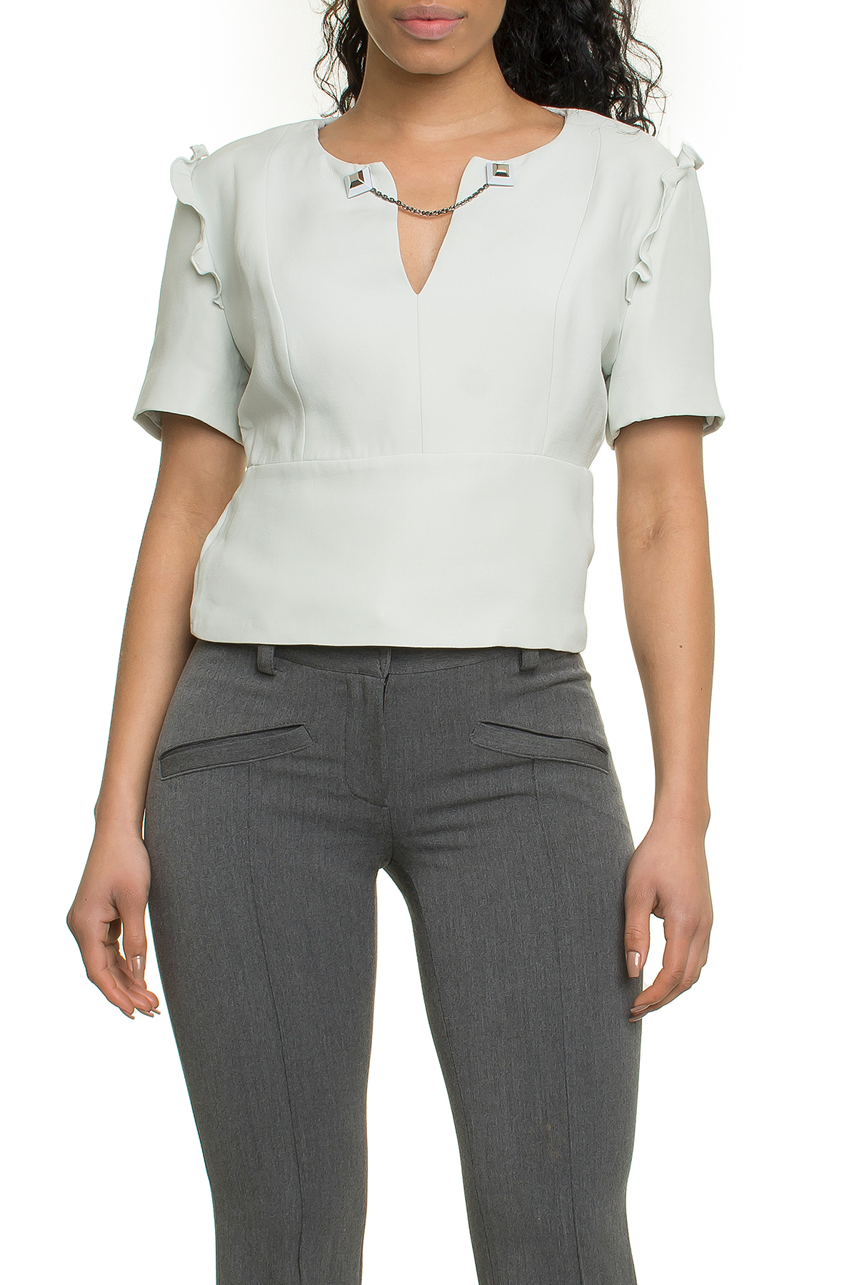 Blusa Manga Curta Verde Menta