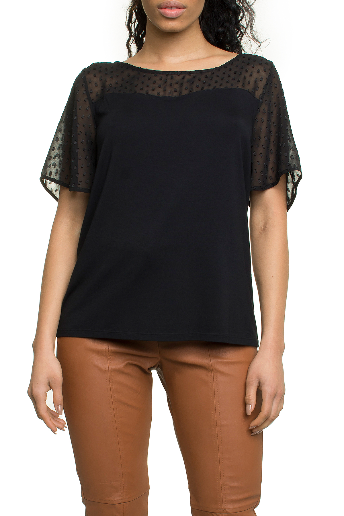 Blusa Mc Malha Com Tule Pois