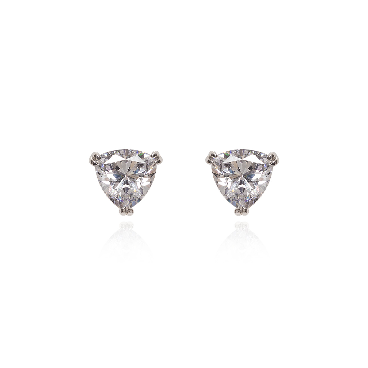 Brinco Metal Zirconia Triângulo