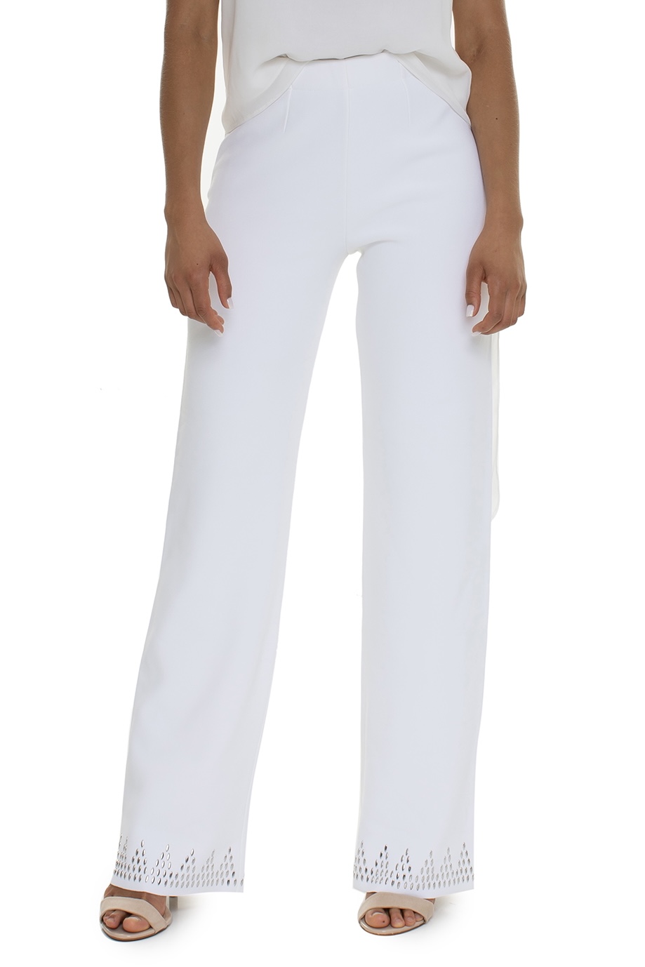 Calça Branca Crepe De Seda