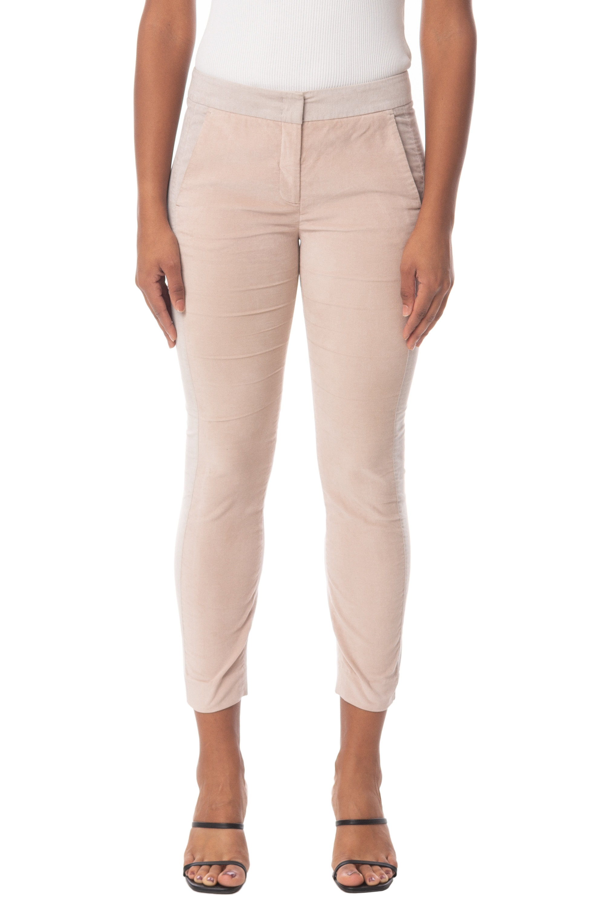Calça Reta Veludo Rosa