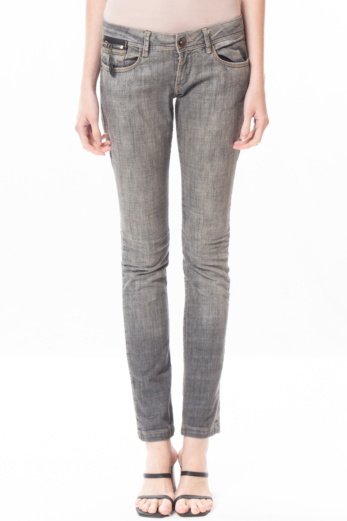 Calça Skinny Jeans Cinza