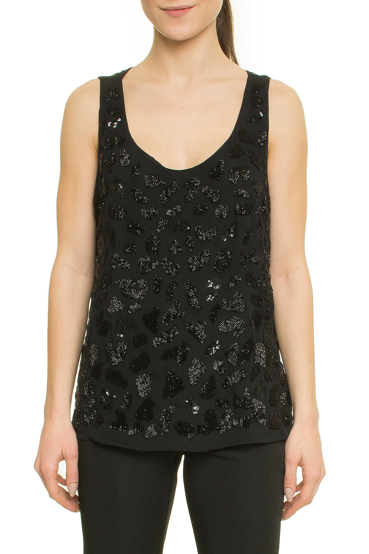 Georgette Leopard Embroidery Evase