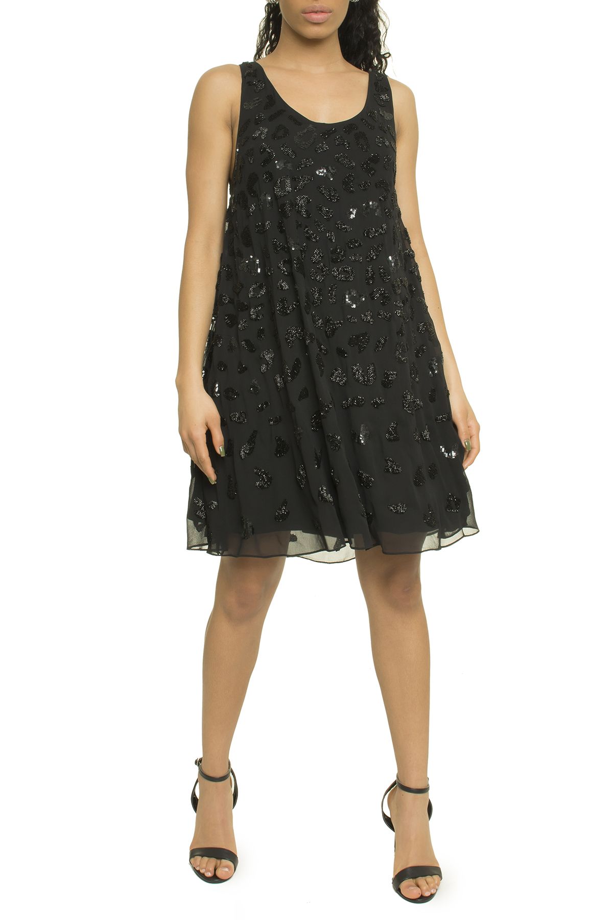 Georgette Leopard Embroidery Evase