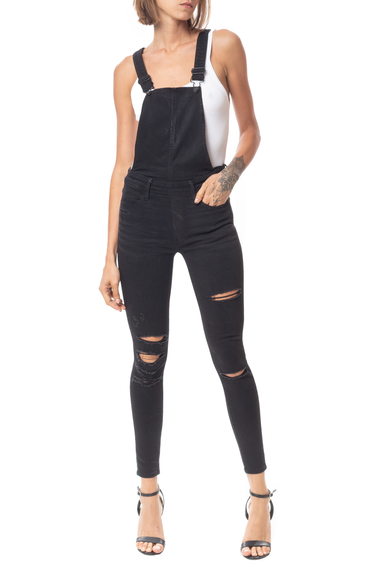Macacão Midi Jeans Preto