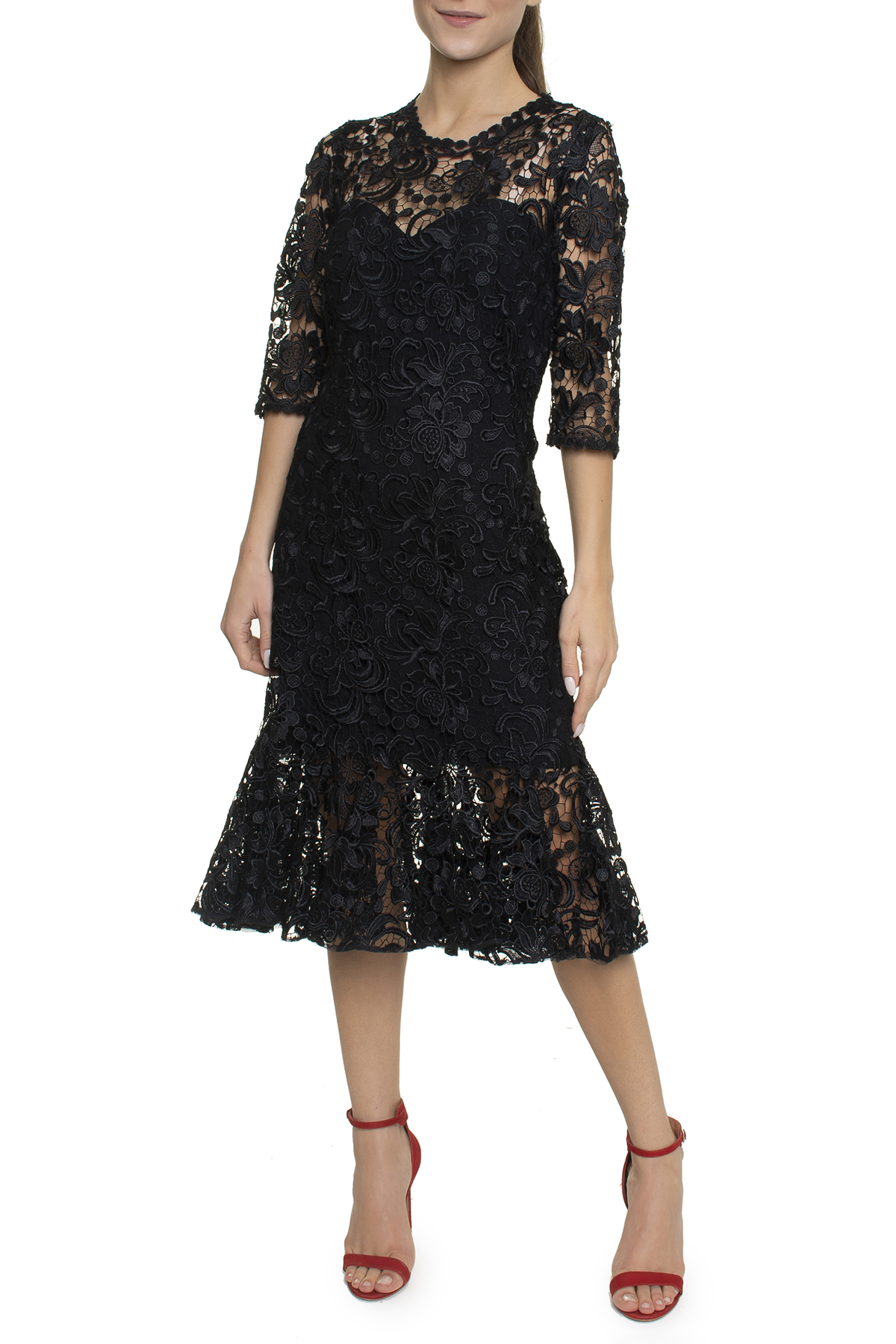 Vestido Renda Midi