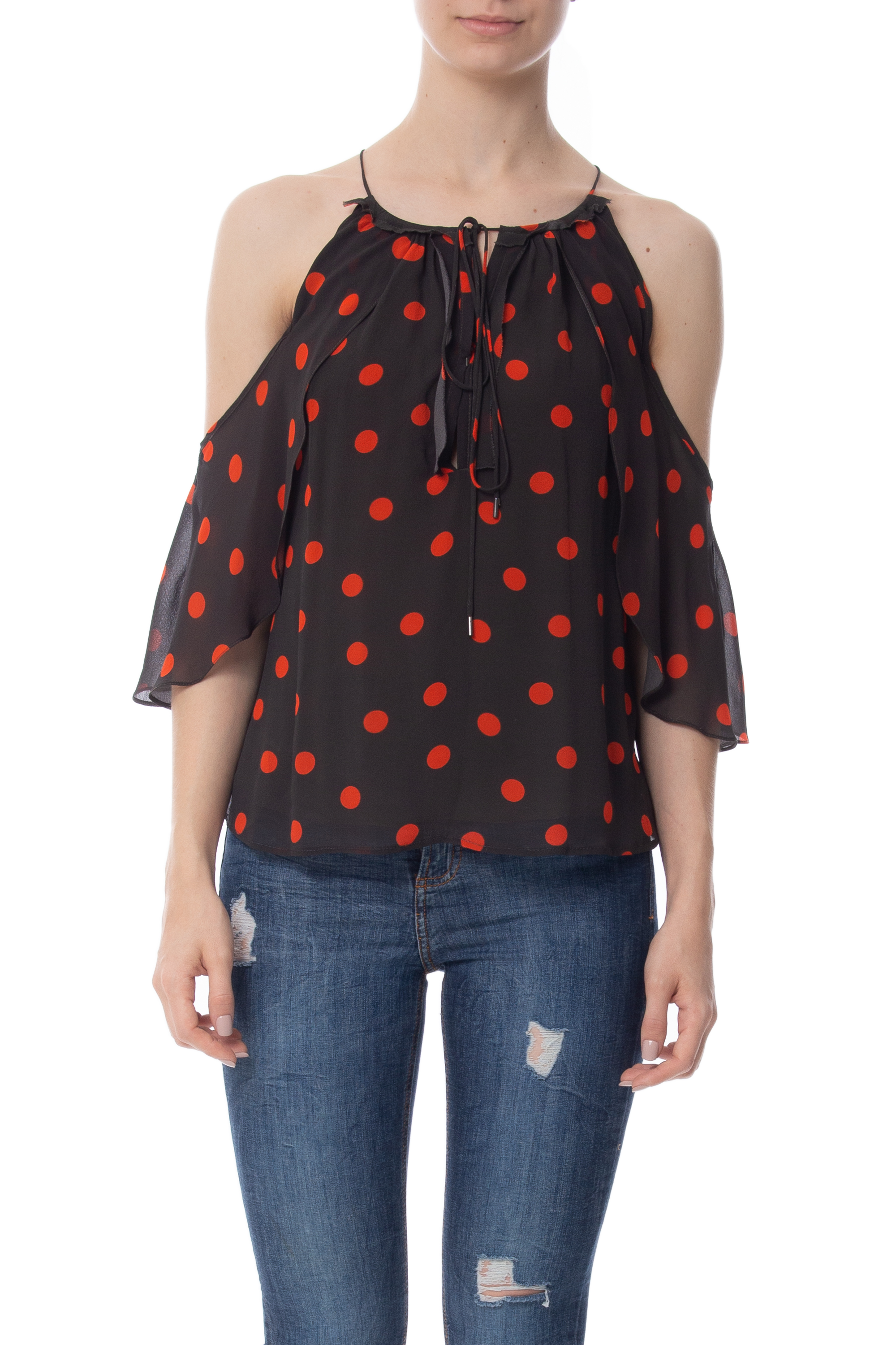Blusa Manga Curta Seda Estampado
