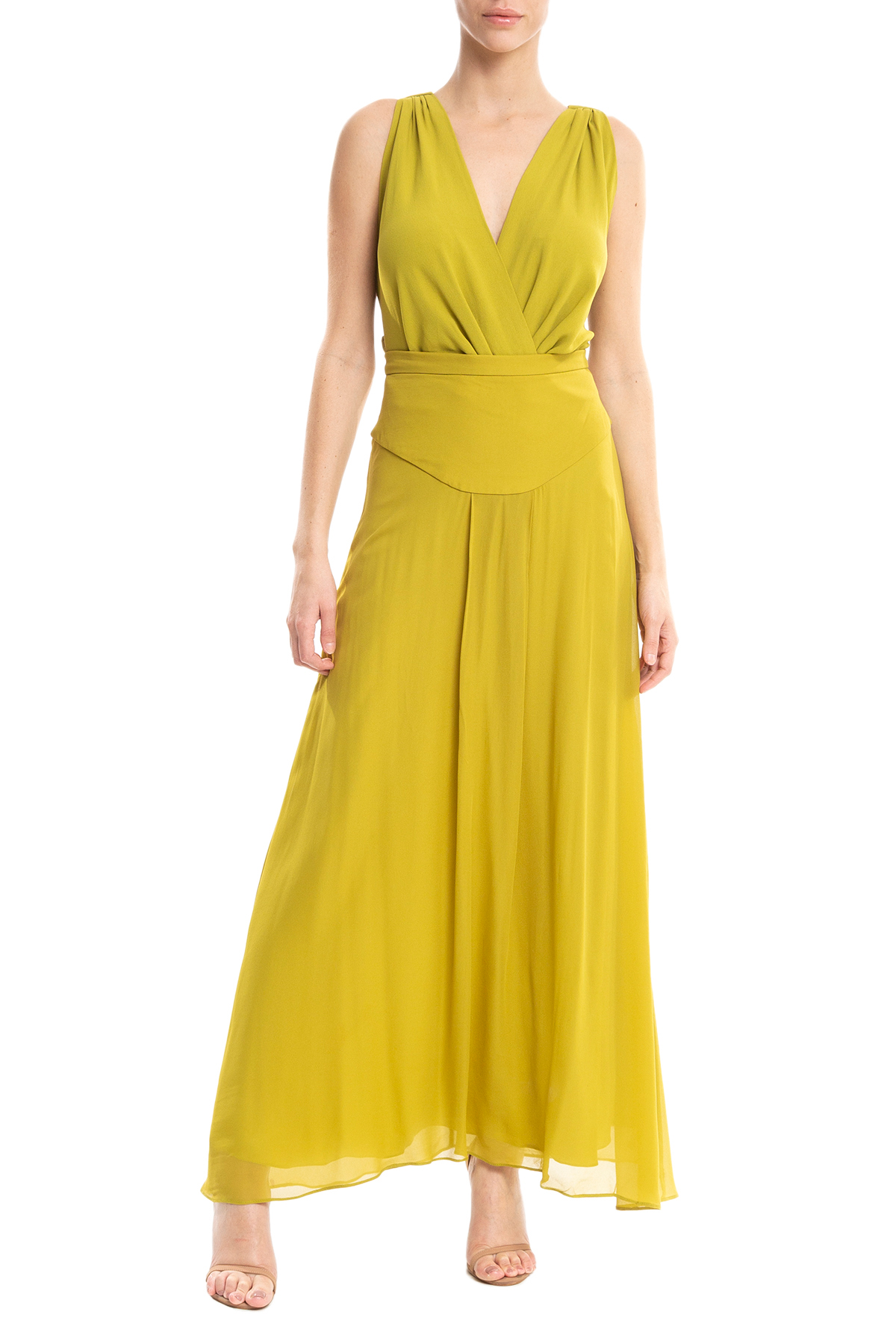 Vestido Longo Crepe Verde