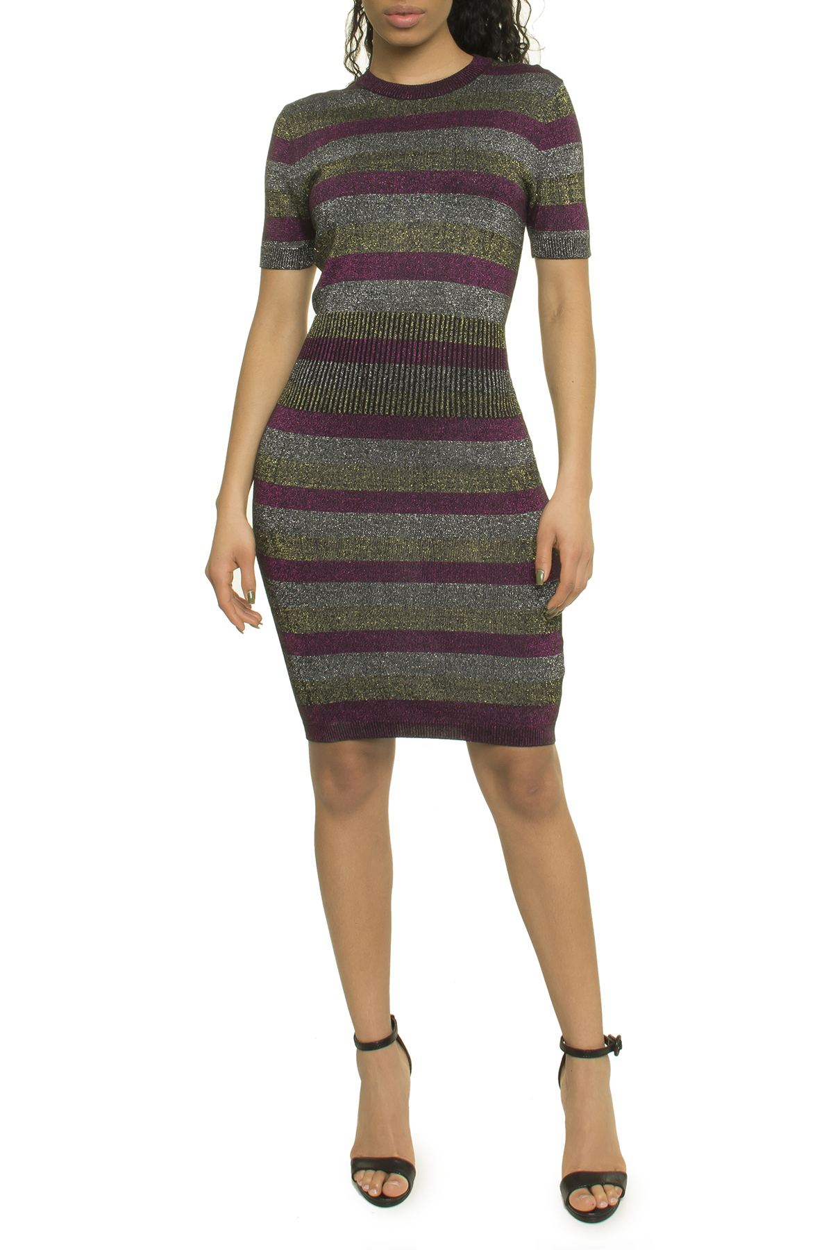 Striped Bright Lurex TShirt Dress