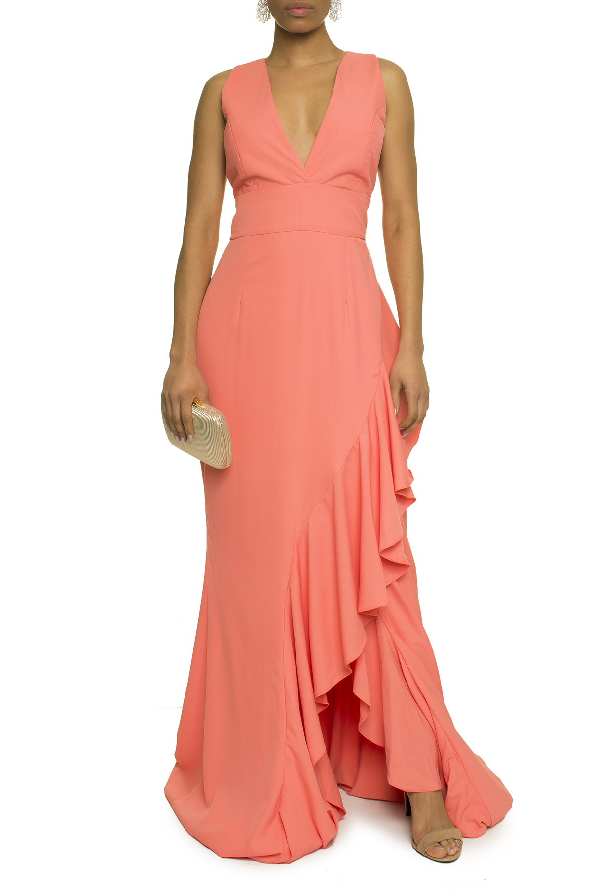 Vestido Coral Babado