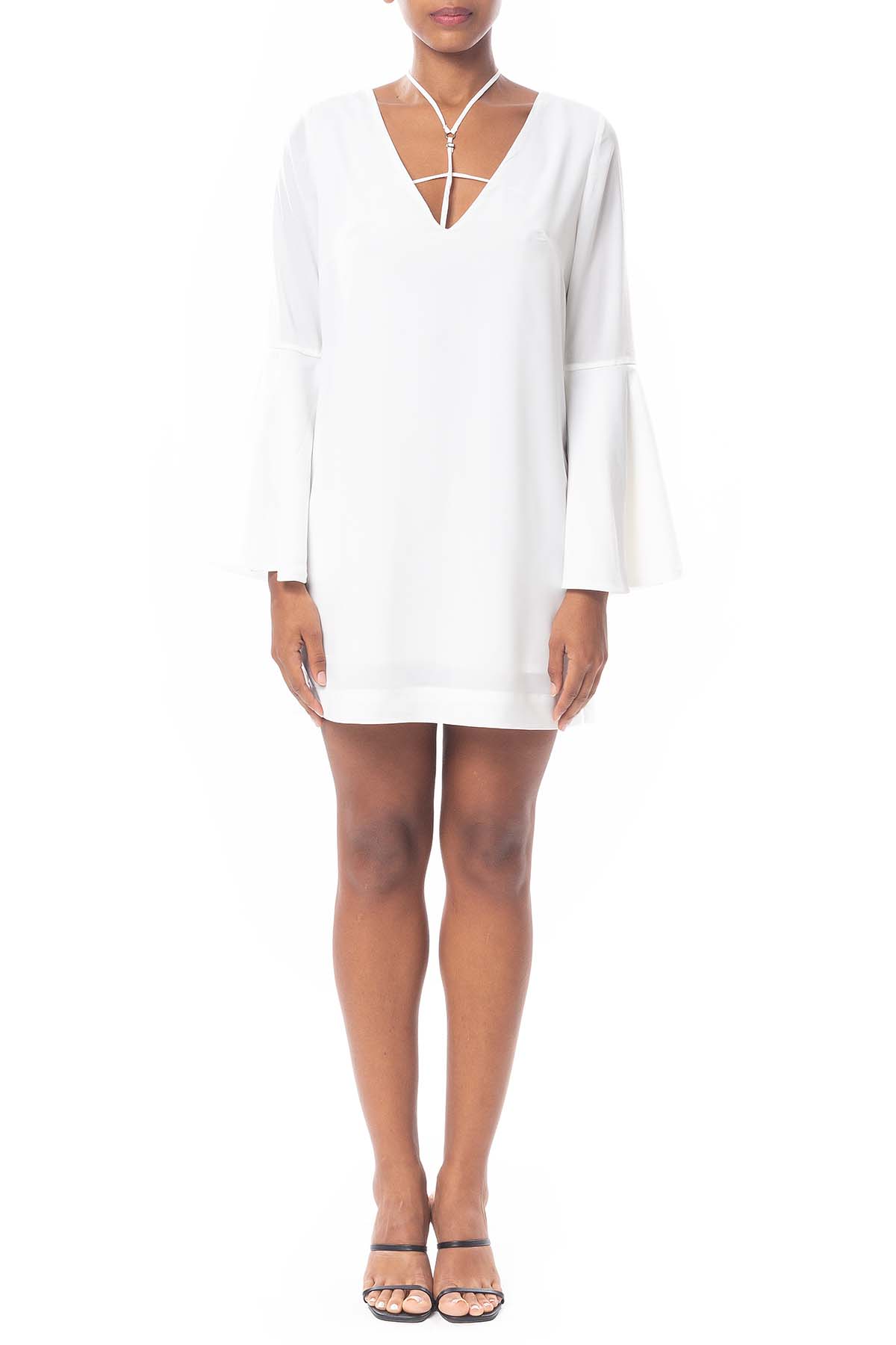 Vestido Curto Crepe Branco