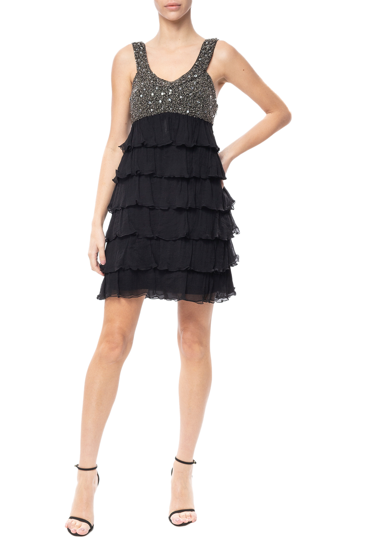 Vestido Curto Crepe Preto