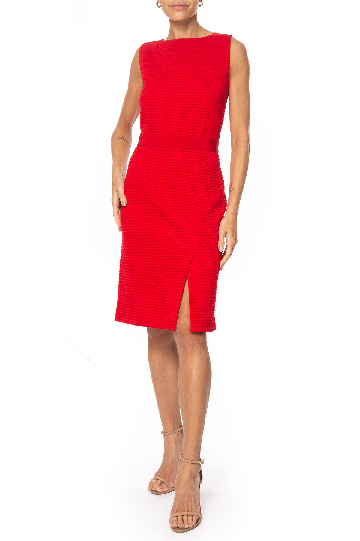 Vestido Curto Crepe Vermelho