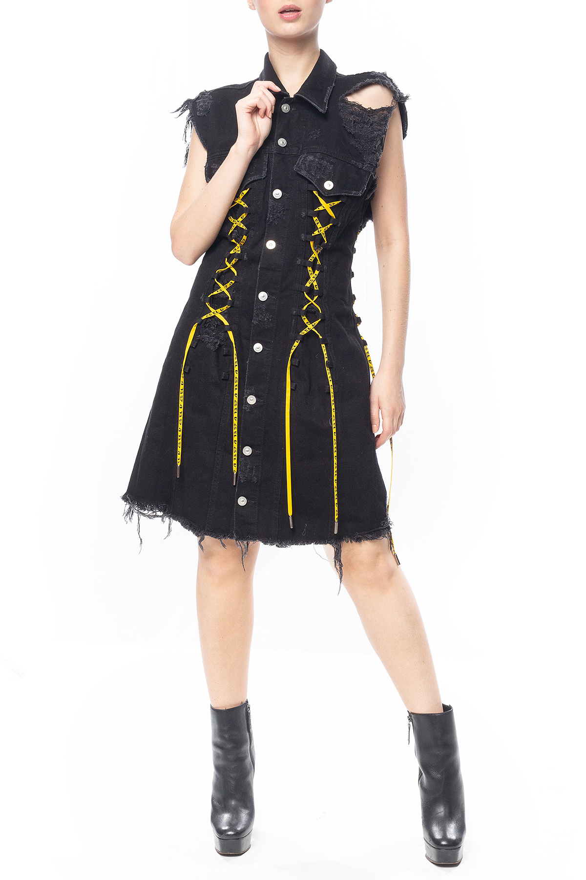 Vestido Curto Jeans Preto