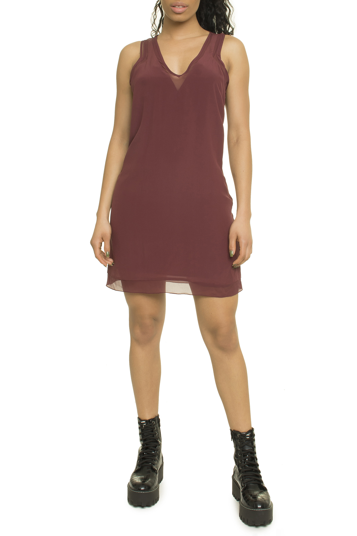 Vestido Curto Seda Detalheia