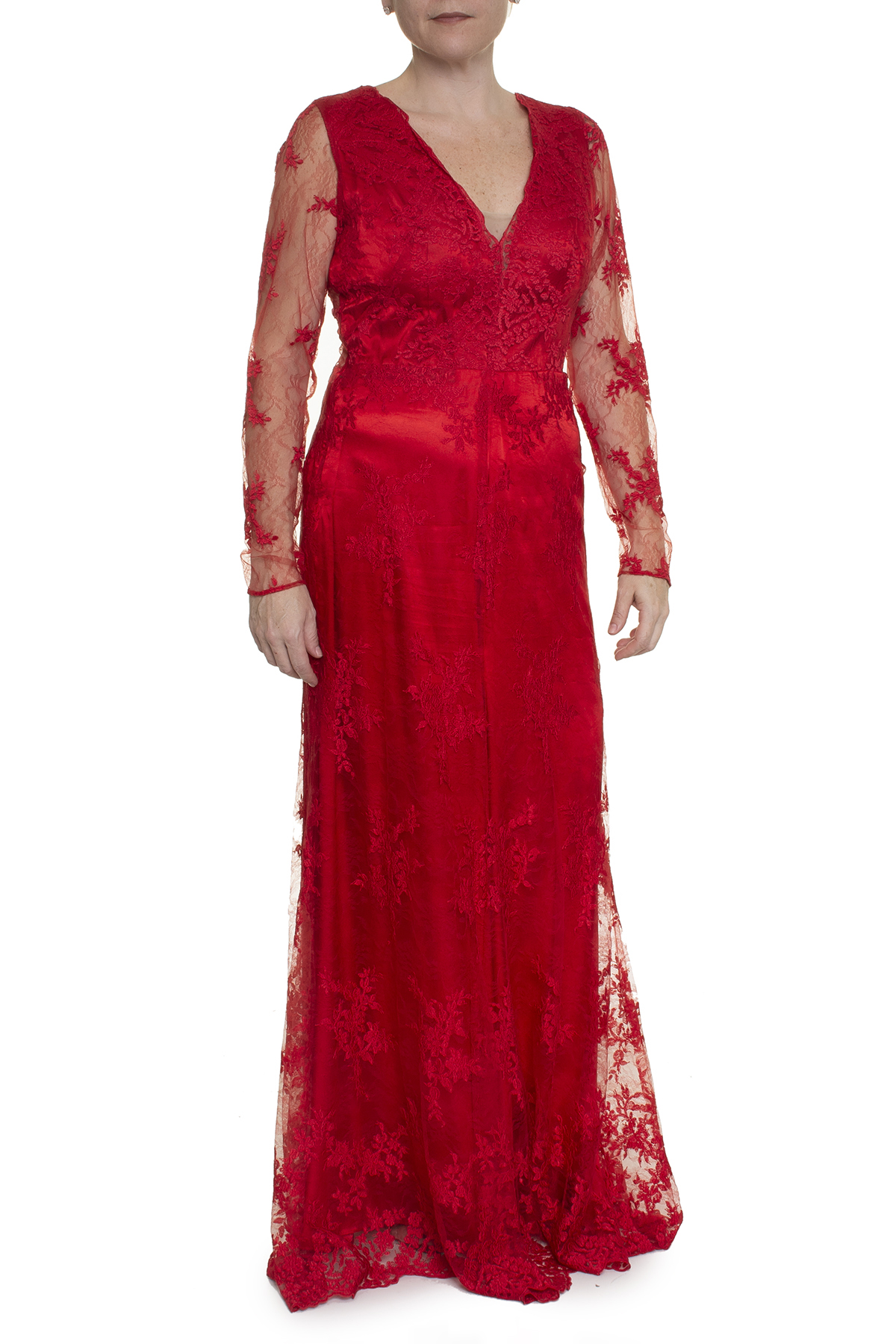 Vestido de renda vermelho