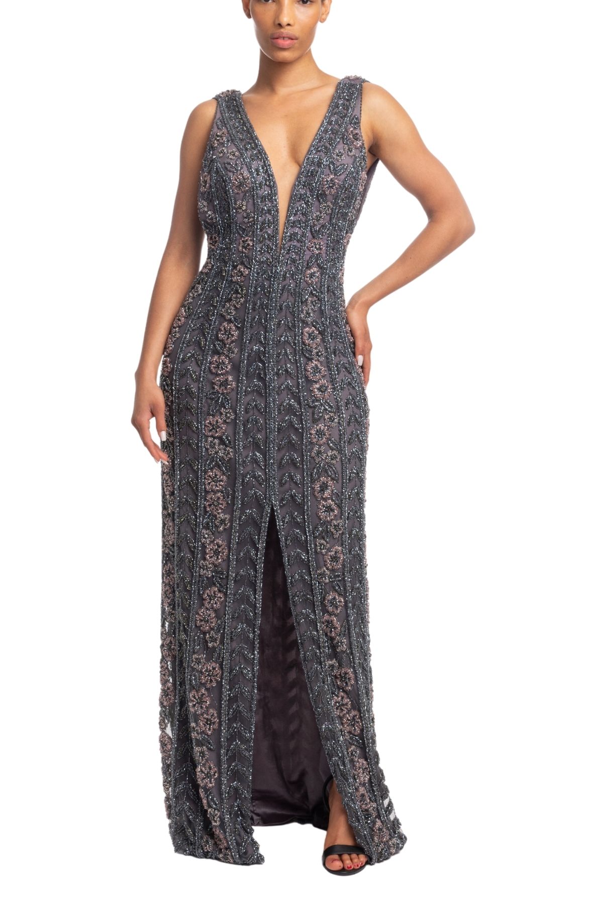 Vestido Longo Alça Cinza HM