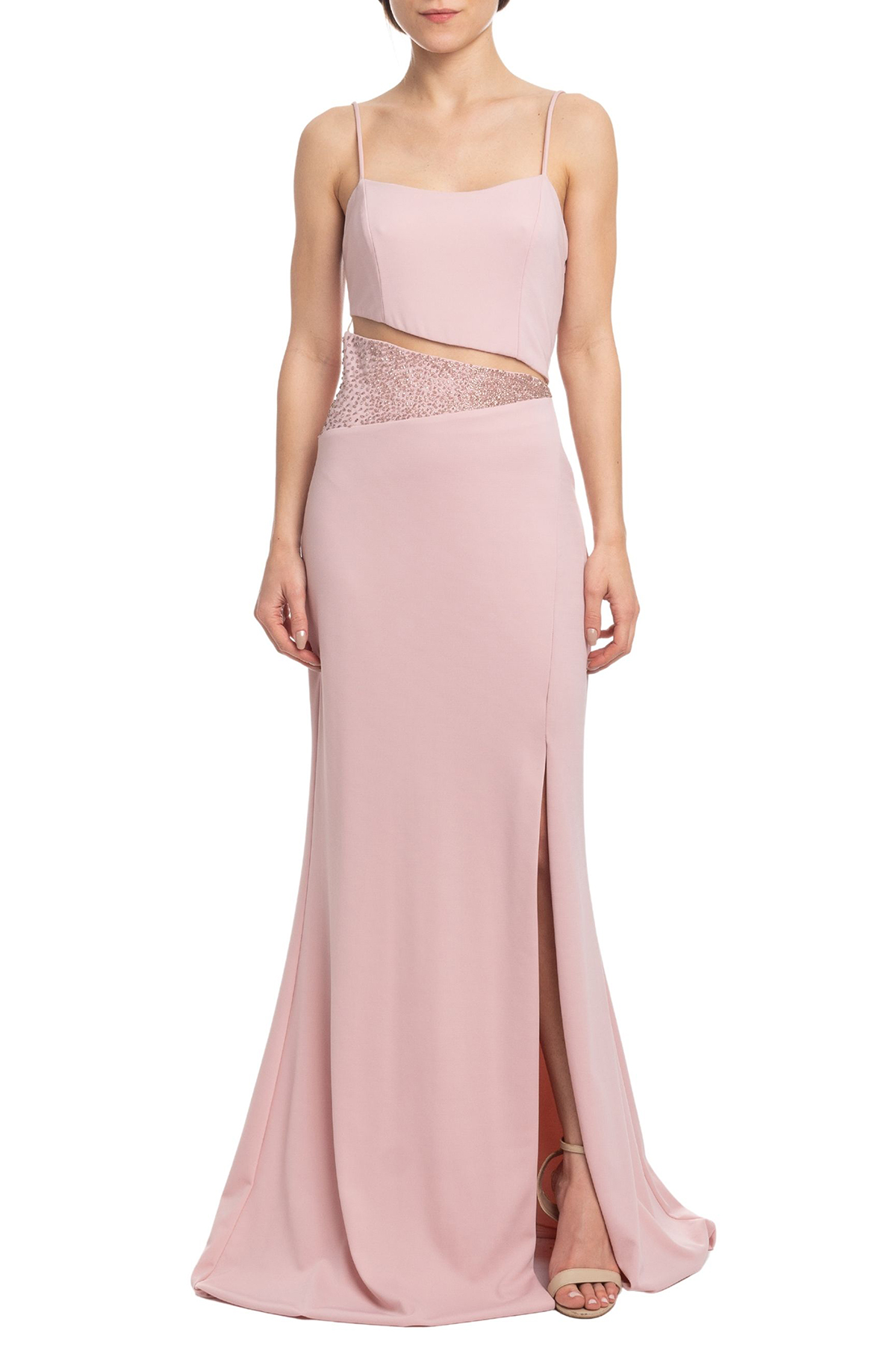 Vestido Longo Alça Rosa HM