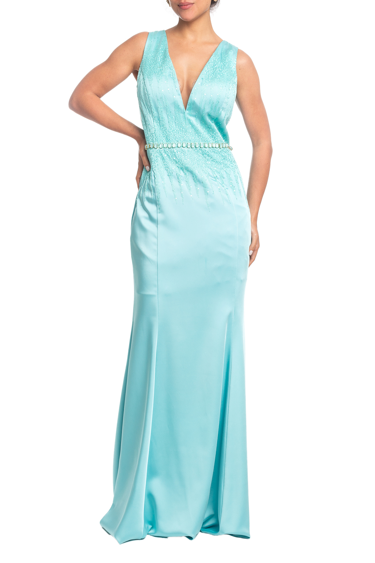 Vestido Longo Alça Verde HM