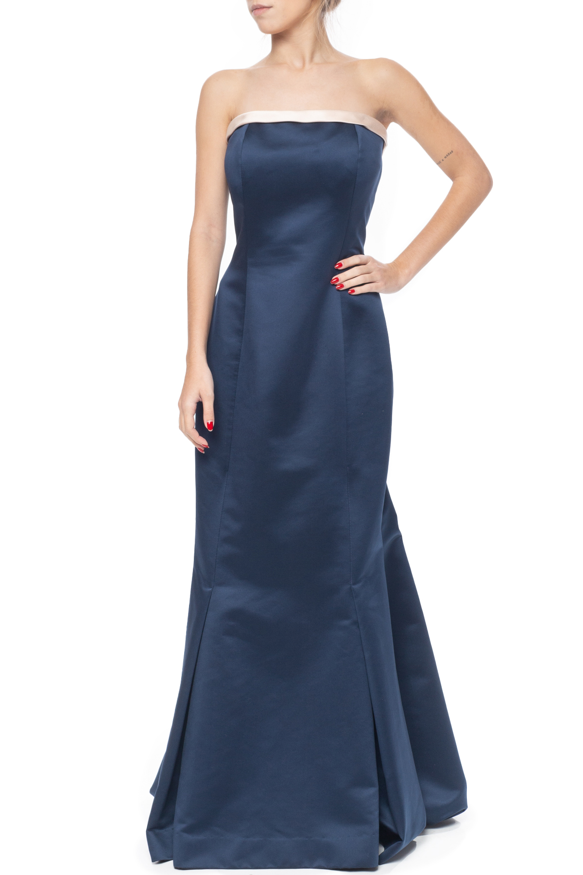 Vestido Longo Cetim Azul